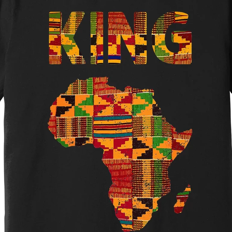 Cool African King Design Kente Cloth Africa Ghana Kids Men Premium T-Shirt