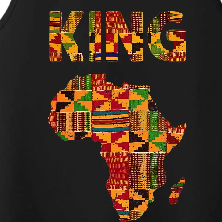 Cool African King Design Kente Cloth Africa Ghana Kids Men Performance Tank