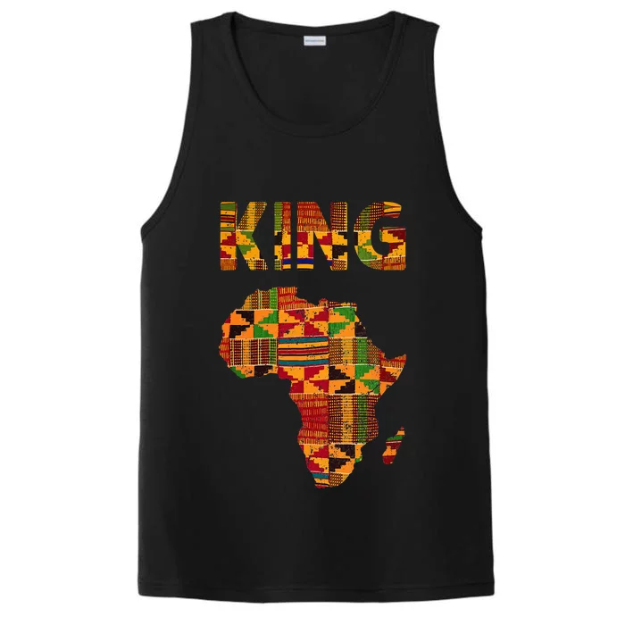 Cool African King Design Kente Cloth Africa Ghana Kids Men Performance Tank