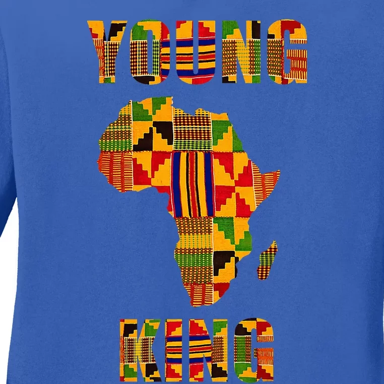 Cool African Kente Art African American Print Ladies Long Sleeve Shirt