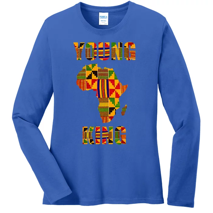 Cool African Kente Art African American Print Ladies Long Sleeve Shirt