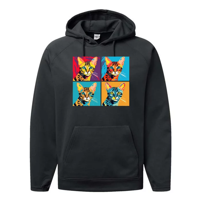 Cat And Kitten Pop Art Four Panel Stylish And Cute Performance Fleece Hoodie