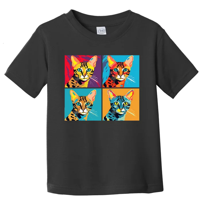 Cat And Kitten Pop Art Four Panel Stylish And Cute Toddler T-Shirt