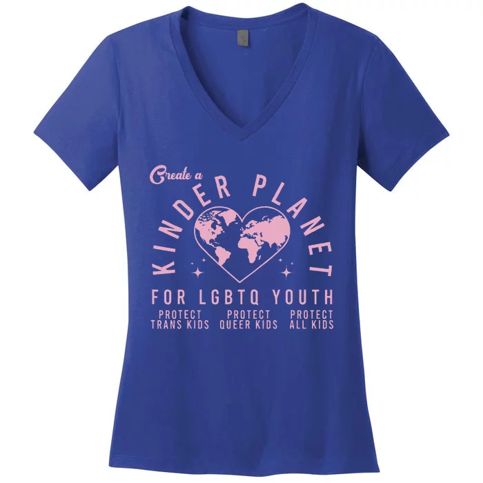 Create A Kinder Planet Lgbtq Ally Women's V-Neck T-Shirt