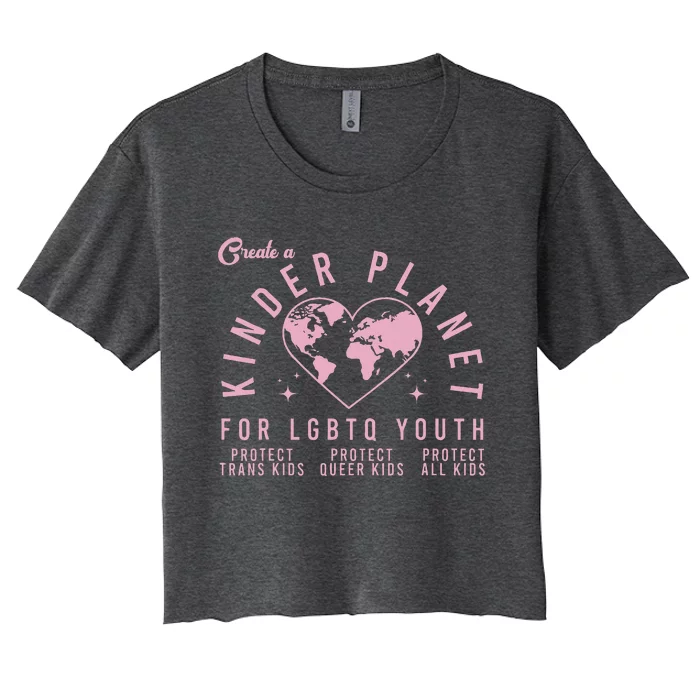 Create A Kinder Planet Lgbtq Ally Women's Crop Top Tee