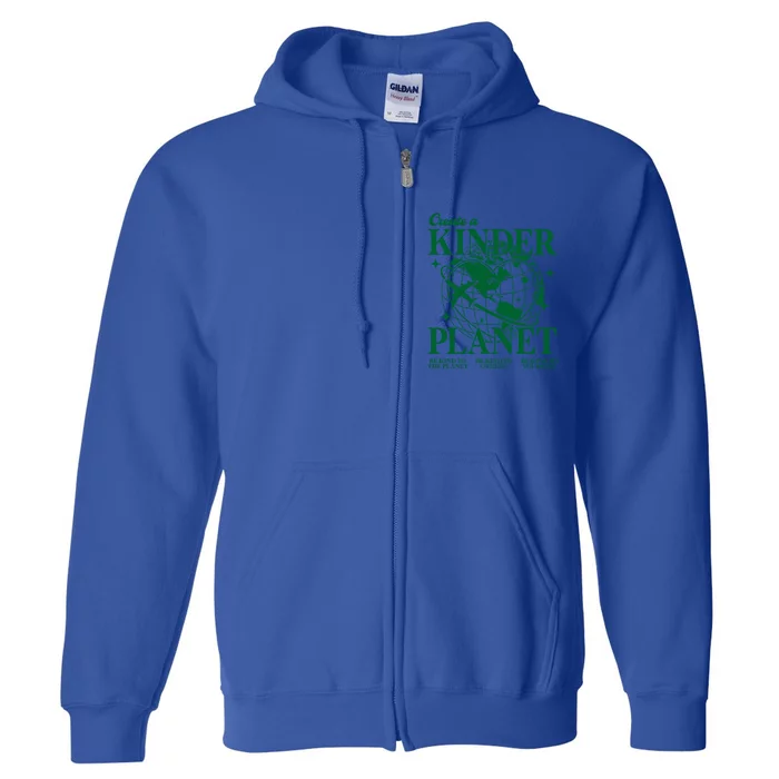 Create A Kinder Planet Aesthetic Trendy Costume Earth Day Gift Full Zip Hoodie