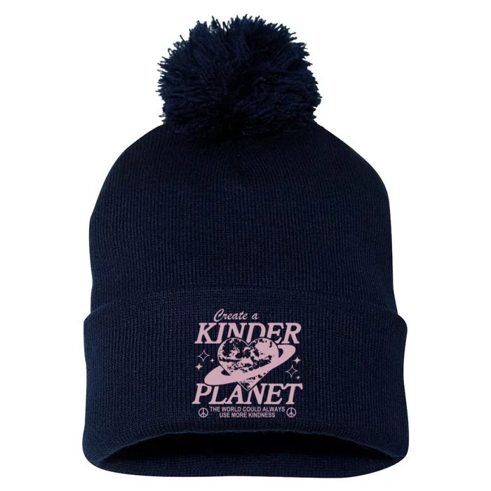 Creat a kinder planet retro Choose Kindness Pom Pom 12in Knit Beanie