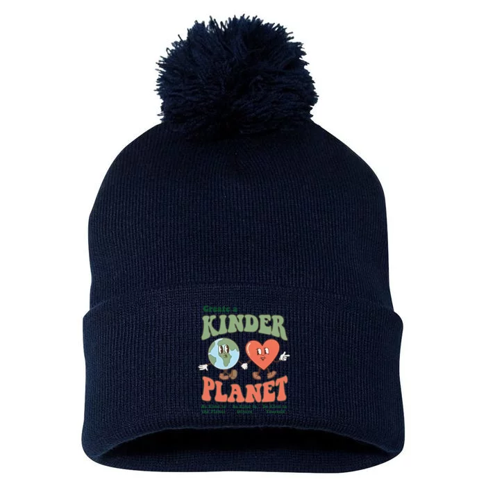 Create A Kinder Planet Aesthetic Trendy Costume Earth Day Pom Pom 12in Knit Beanie