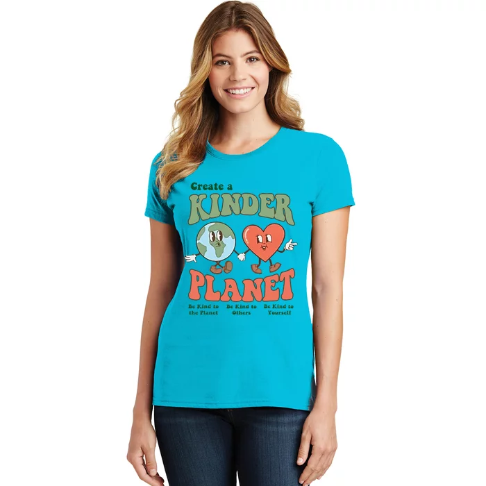 Create A Kinder Planet Aesthetic Trendy Costume Earth Day Women's T-Shirt