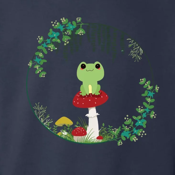 Cottagecore Aesthetic Kawaii Frog Goblincore Cute Mushroom Toddler Hoodie