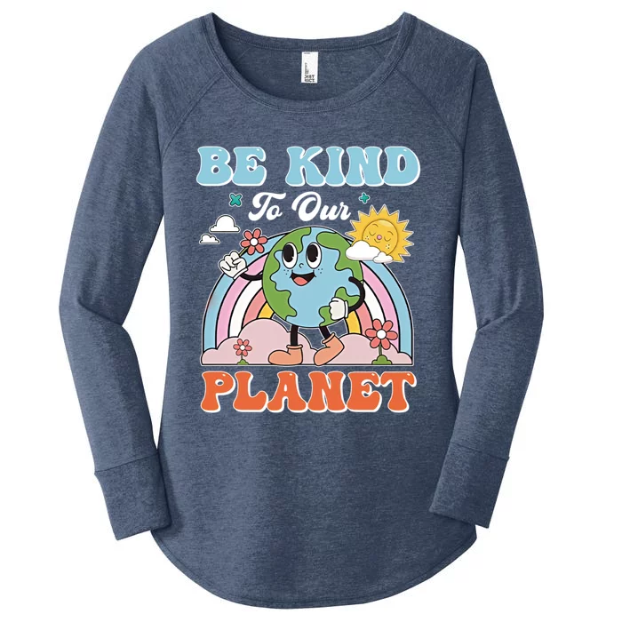 Create A Kinder Planet Be Kind To The Planet Kind To Others Gift Women's Perfect Tri Tunic Long Sleeve Shirt