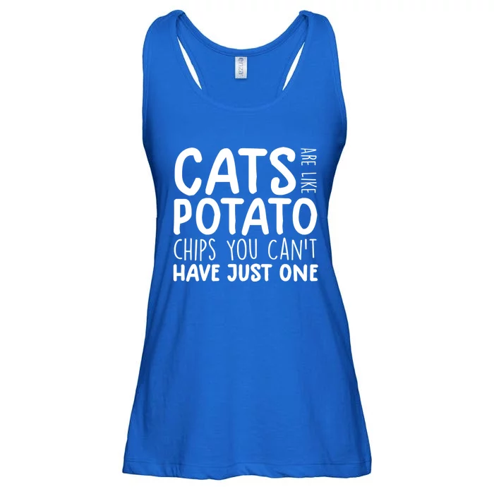 Cats Are Like Potato Chips Funny Gift Funny Cat Lovers Tee Kitty Great Gift Ladies Essential Flowy Tank