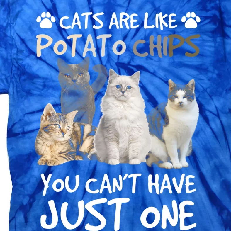 Cats Are Like Potato Chips You Can Not Have Just One Funny Cool Gift Tie-Dye T-Shirt