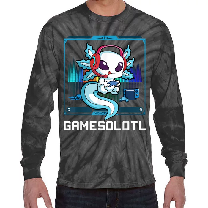 Cute Axolotl Lover Gamesalotl Gaming Axolotl  Toddler Tie-Dye Long Sleeve Shirt