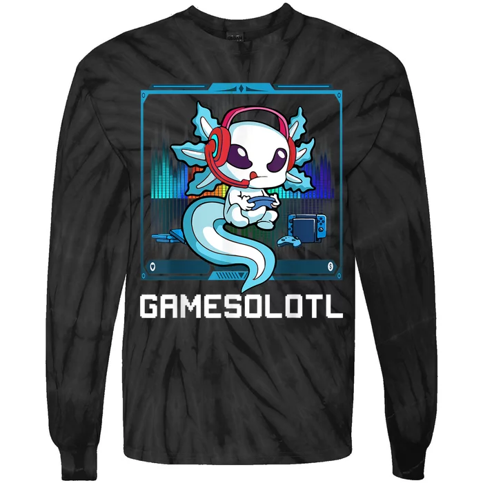 Cute Axolotl Lover Gamesalotl Gaming Axolotl  Toddler Tie-Dye Long Sleeve Shirt