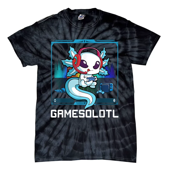 Cute Axolotl Lover Gamesalotl Gaming Axolotl  Toddler Tie-Dye T-Shirt