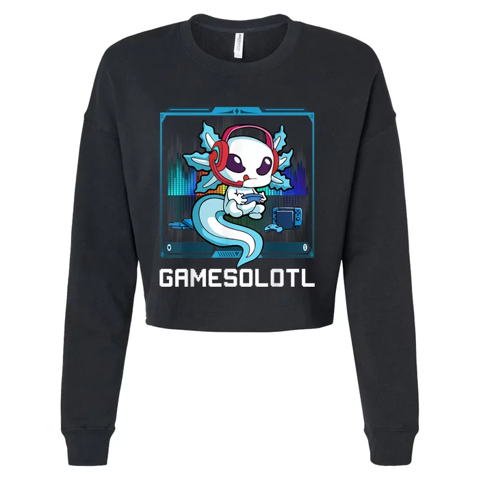 Cute Axolotl Lover Gamesalotl Gaming Axolotl  Toddler Cropped Pullover Crew