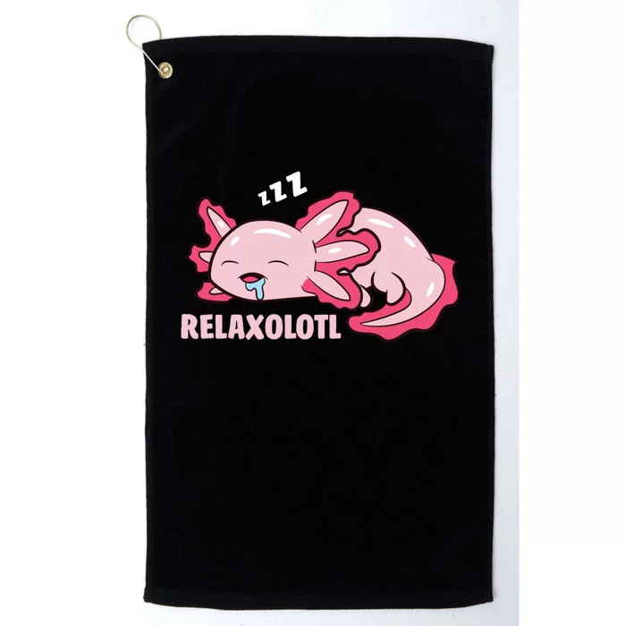 Cute Axolotl Lover Mexican Salamander Relaxolotl Pullover Hoodie Platinum Collection Golf Towel