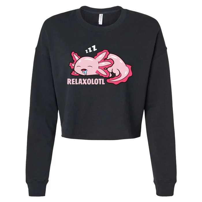 Cute Axolotl Lover Mexican Salamander Relaxolotl Pullover Hoodie Cropped Pullover Crew