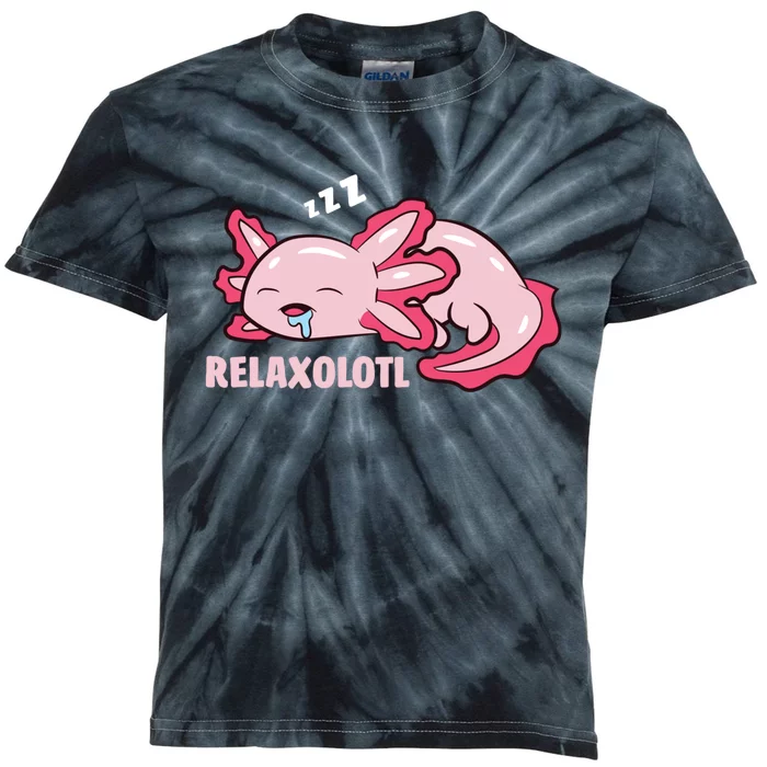 Cute Axolotl Lover Mexican Salamander Relaxolotl Pullover Hoodie Kids Tie-Dye T-Shirt