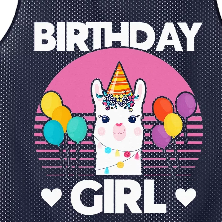 Cute Alpaca Llama Birthday Party Mesh Reversible Basketball Jersey Tank