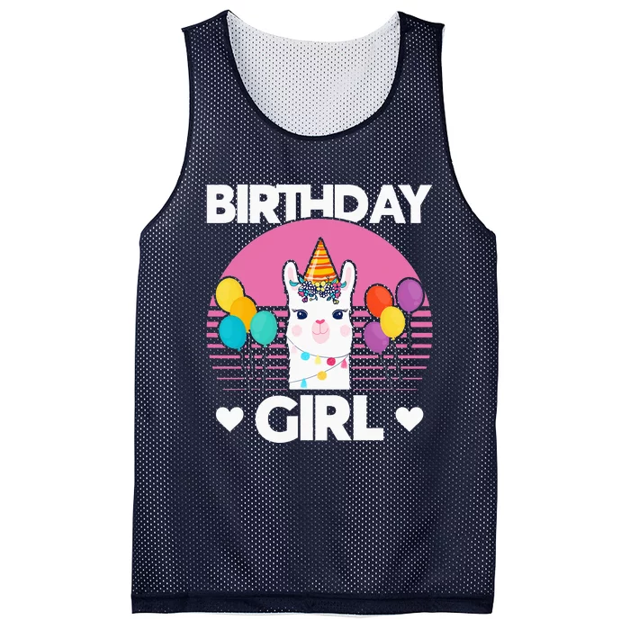 Cute Alpaca Llama Birthday Party Mesh Reversible Basketball Jersey Tank