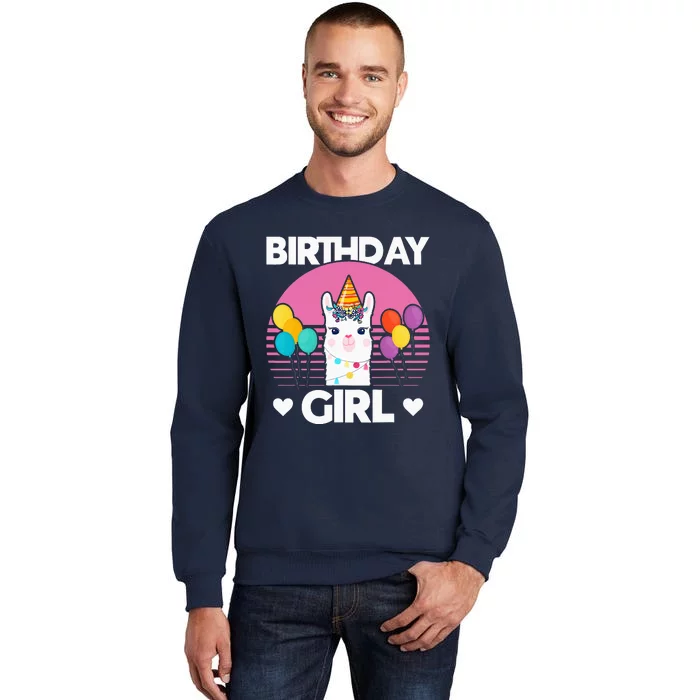 Cute Alpaca Llama Birthday Party Tall Sweatshirt