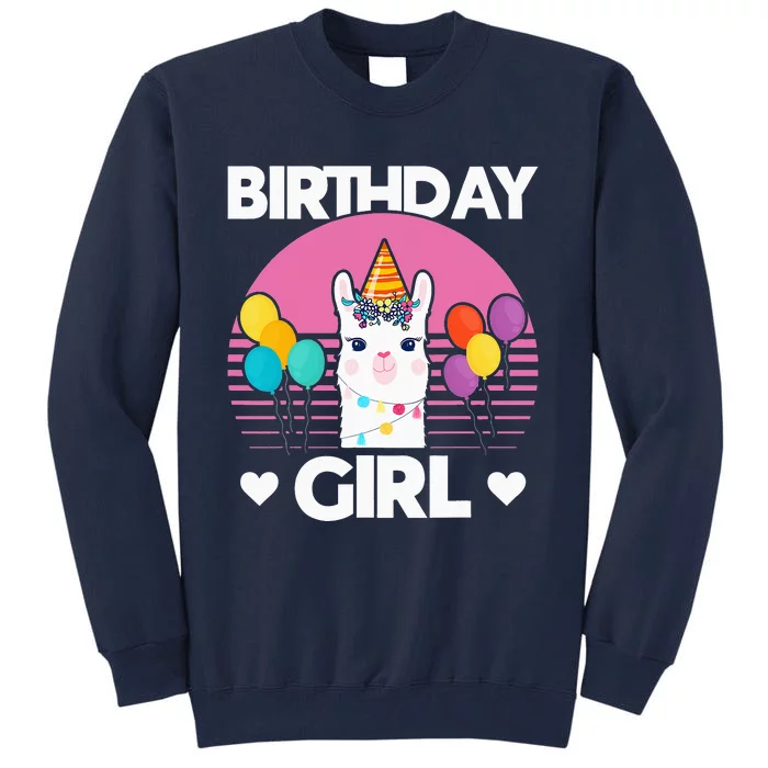 Cute Alpaca Llama Birthday Party Tall Sweatshirt