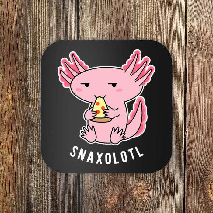 Cute Axolotl Lover Snaxolotl Eating Pizza Kawaii Anime Coaster