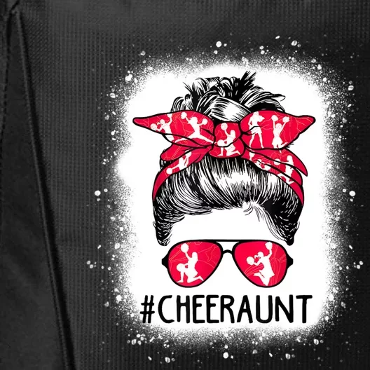 Cheer Aunt Life Messy Bun Cheerleader Bleached Mothers Day City Backpack