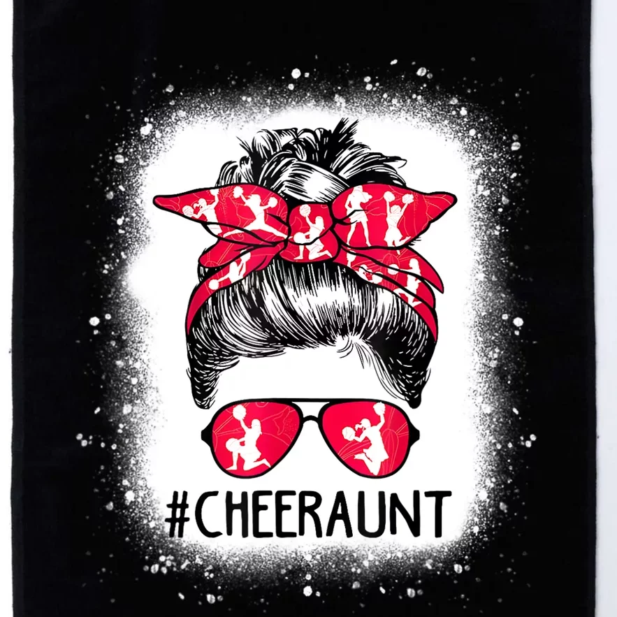 Cheer Aunt Life Messy Bun Cheerleader Bleached Mothers Day Platinum Collection Golf Towel