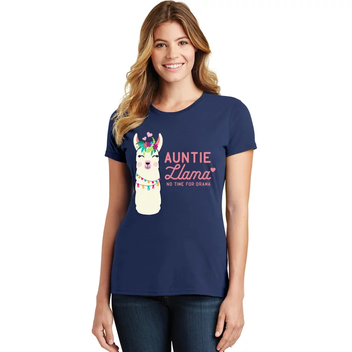 Cute Auntie Llama Funny Alpacas Llamas Lover Gift For Aunt Women's T-Shirt