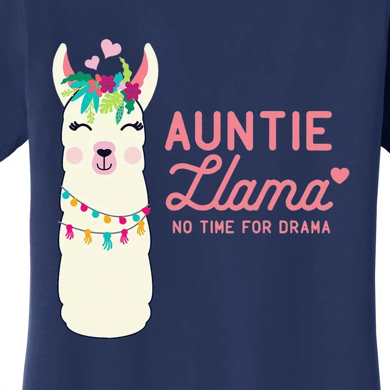 Cute Auntie Llama Funny Alpacas Llamas Lover Gift For Aunt Women's T-Shirt