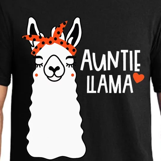 Cute Auntie Llama Funny Alpacas Llamas Lover Gift For Aunt Pajama Set