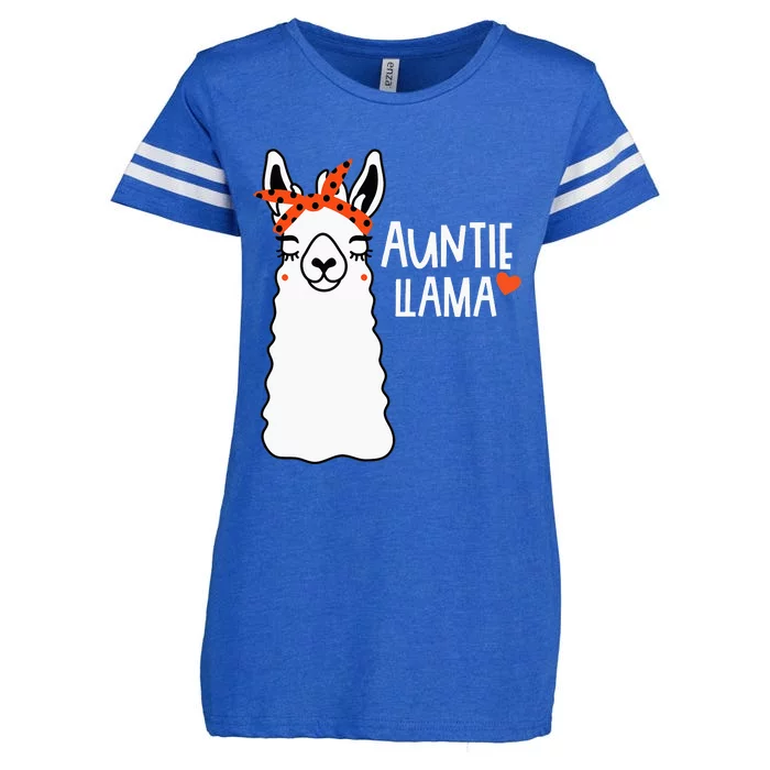 Cute Auntie Llama Funny Alpacas Llamas Lover Gift For Aunt Enza Ladies Jersey Football T-Shirt