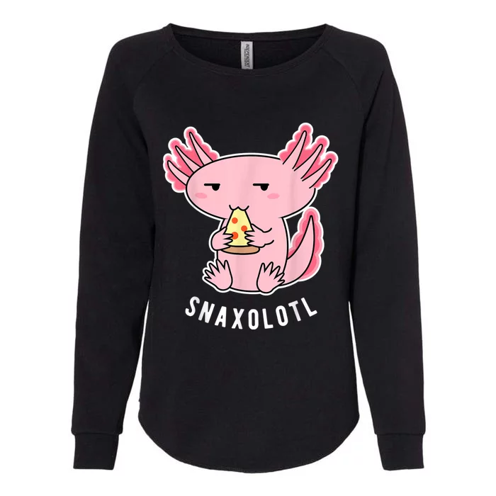 Cute Axolotl Lover Snaxolotl Eating Pizza Kawaii Anime Womens California Wash Sweatshirt