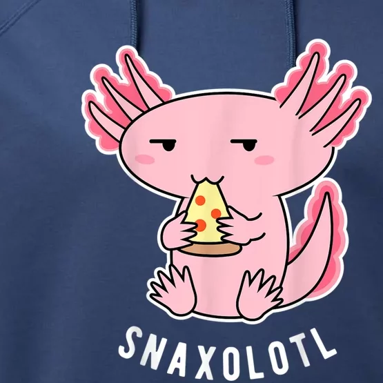 Cute Axolotl Lover Snaxolotl Eating Pizza Kawaii Anime Performance Fleece Hoodie