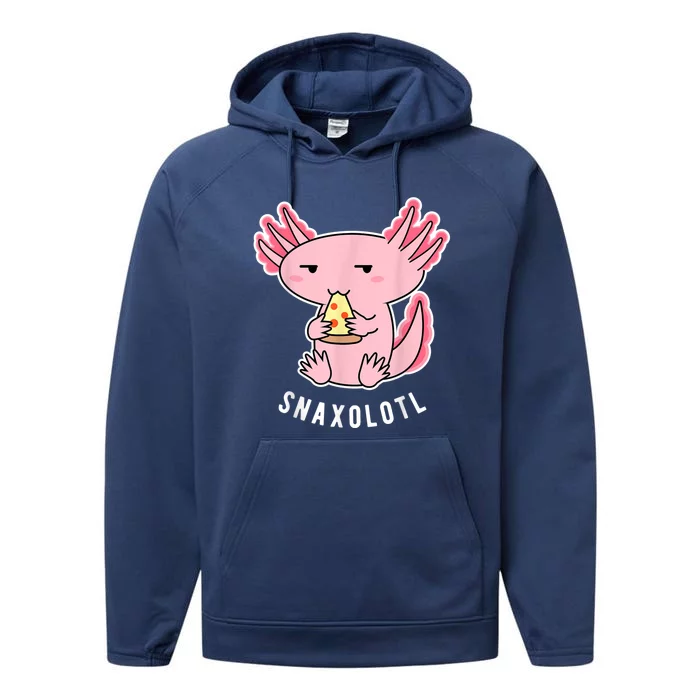 Cute Axolotl Lover Snaxolotl Eating Pizza Kawaii Anime Performance Fleece Hoodie