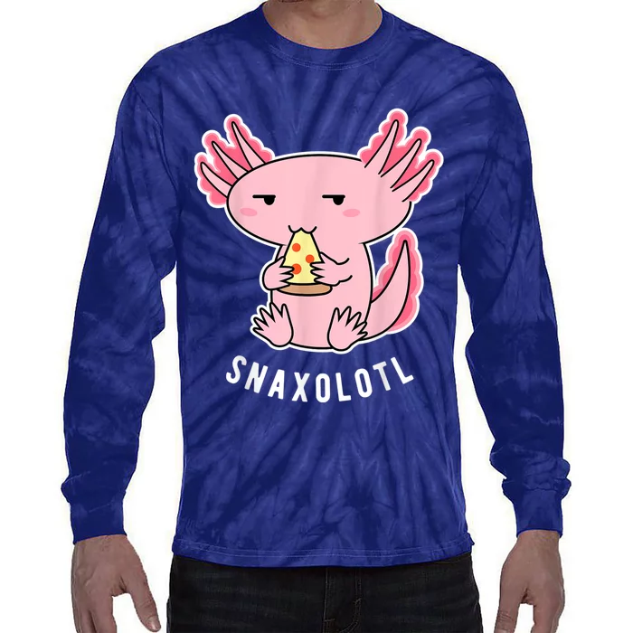 Cute Axolotl Lover Snaxolotl Eating Pizza Kawaii Anime Tie-Dye Long Sleeve Shirt