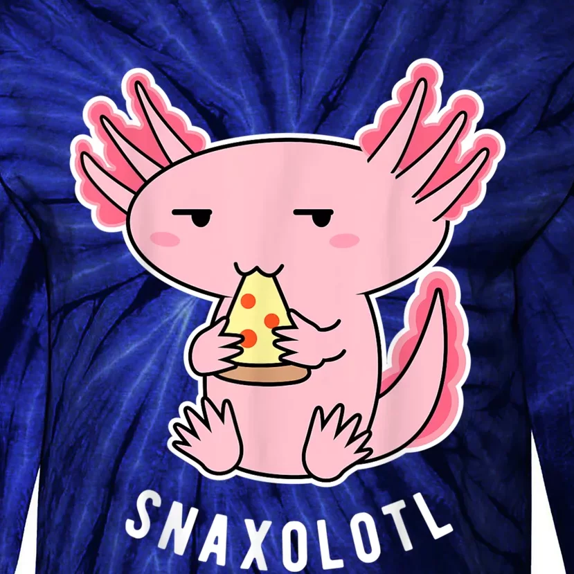 Cute Axolotl Lover Snaxolotl Eating Pizza Kawaii Anime Tie-Dye Long Sleeve Shirt