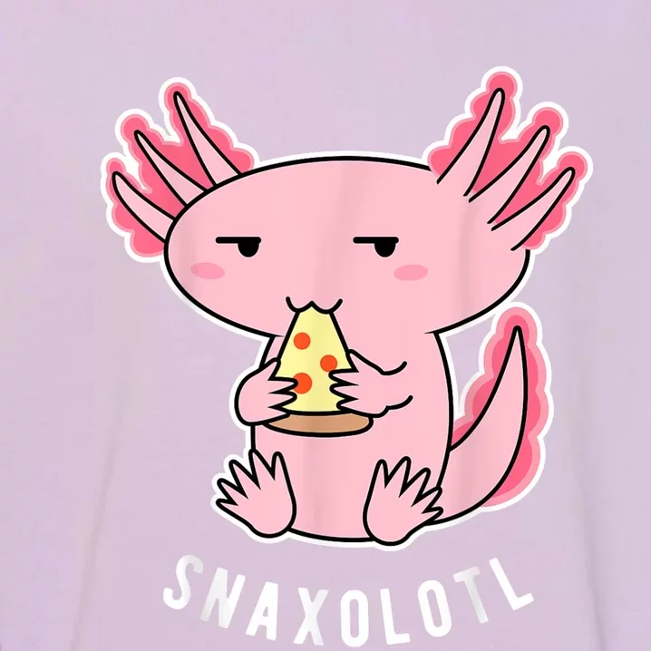 Cute Axolotl Lover Snaxolotl Eating Pizza Kawaii Anime Garment-Dyed Sweatshirt