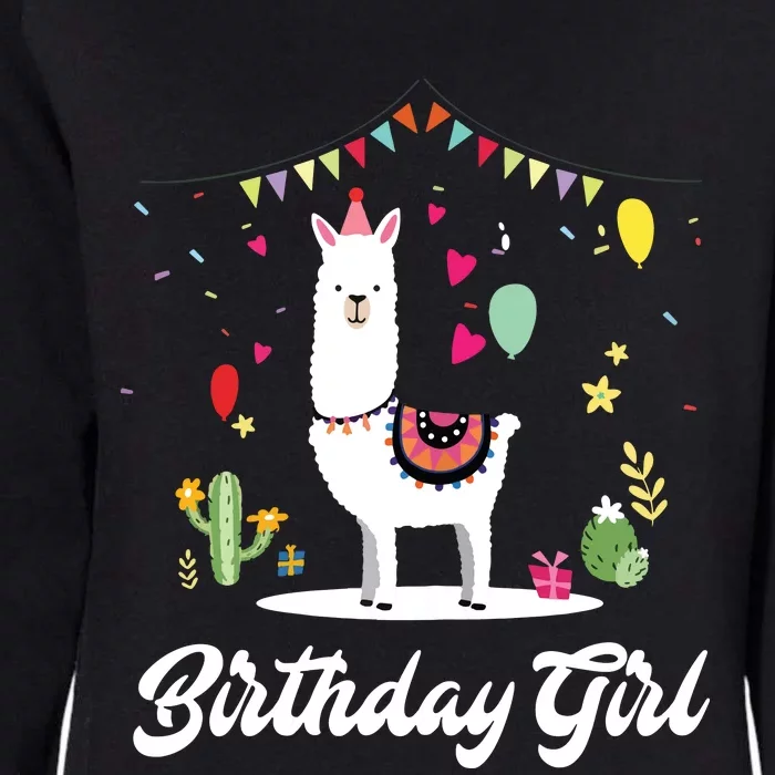 Cute Alpaca Llama Cactus Girl Birthday Party Animal Gift Womens California Wash Sweatshirt