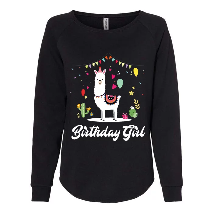 Cute Alpaca Llama Cactus Girl Birthday Party Animal Gift Womens California Wash Sweatshirt