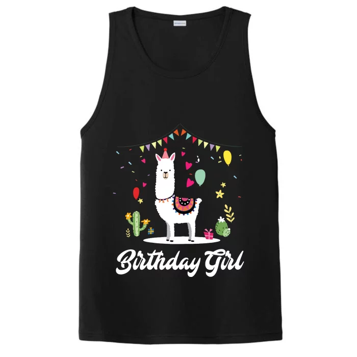 Cute Alpaca Llama Cactus Girl Birthday Party Animal Gift Performance Tank