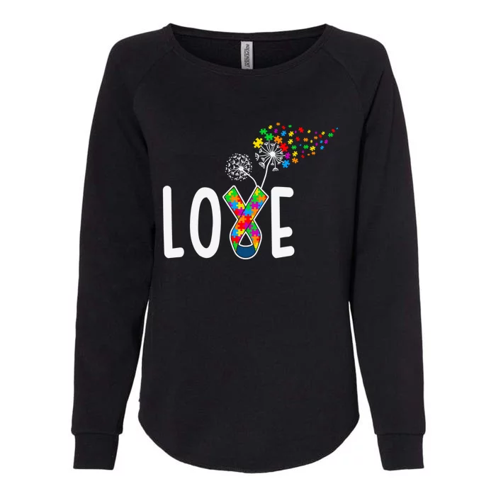 Cute Autism Love Puzzle Autism Awareness Day Cool Gift Womens California Wash Sweatshirt