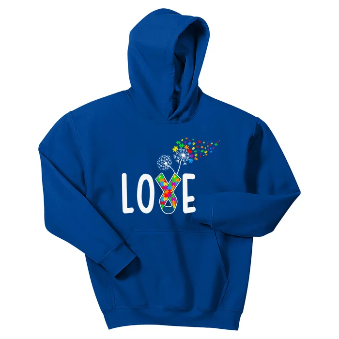 Cute Autism Love Puzzle Autism Awareness Day Cool Gift Kids Hoodie