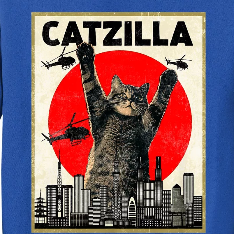 Catzilla Anime Lover Kawaii Animals Japanese Style Movies Tall Sweatshirt