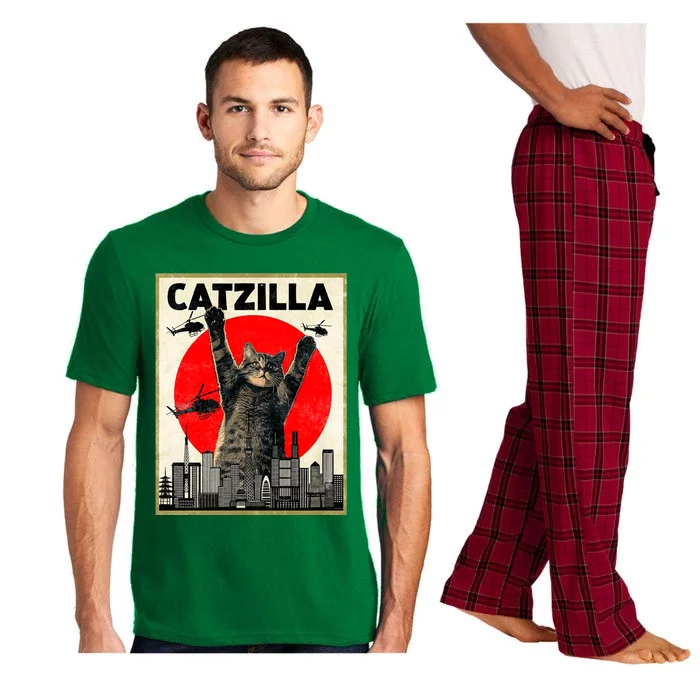 Catzilla Anime Lover Kawaii Animals Japanese Style Movies Pajama Set