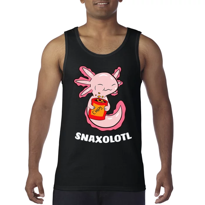 Cute Axolotl Lover Snaxolotl Kawaii Axolotl Food Sweets Tank Top