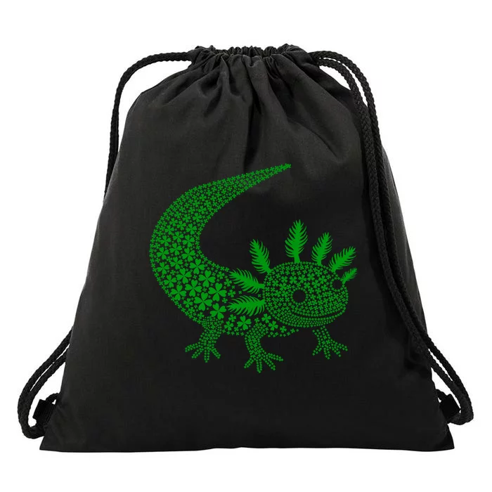 Cute Axolotl Luck St Patricks Day Axolotl Gift Drawstring Bag